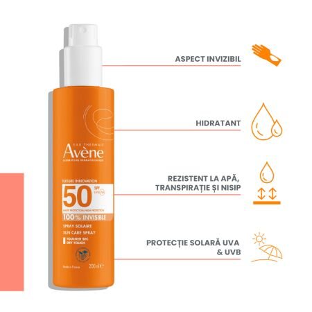 Spray pentru protectie solara cu SPF 50, 200 ml, Avene 696233
