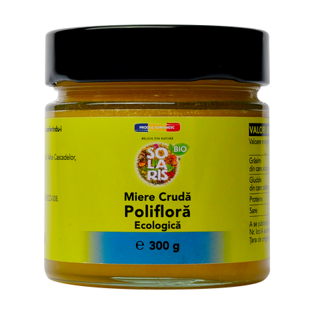 Miere Eco cruda Poliflora, 300 g, Solaris