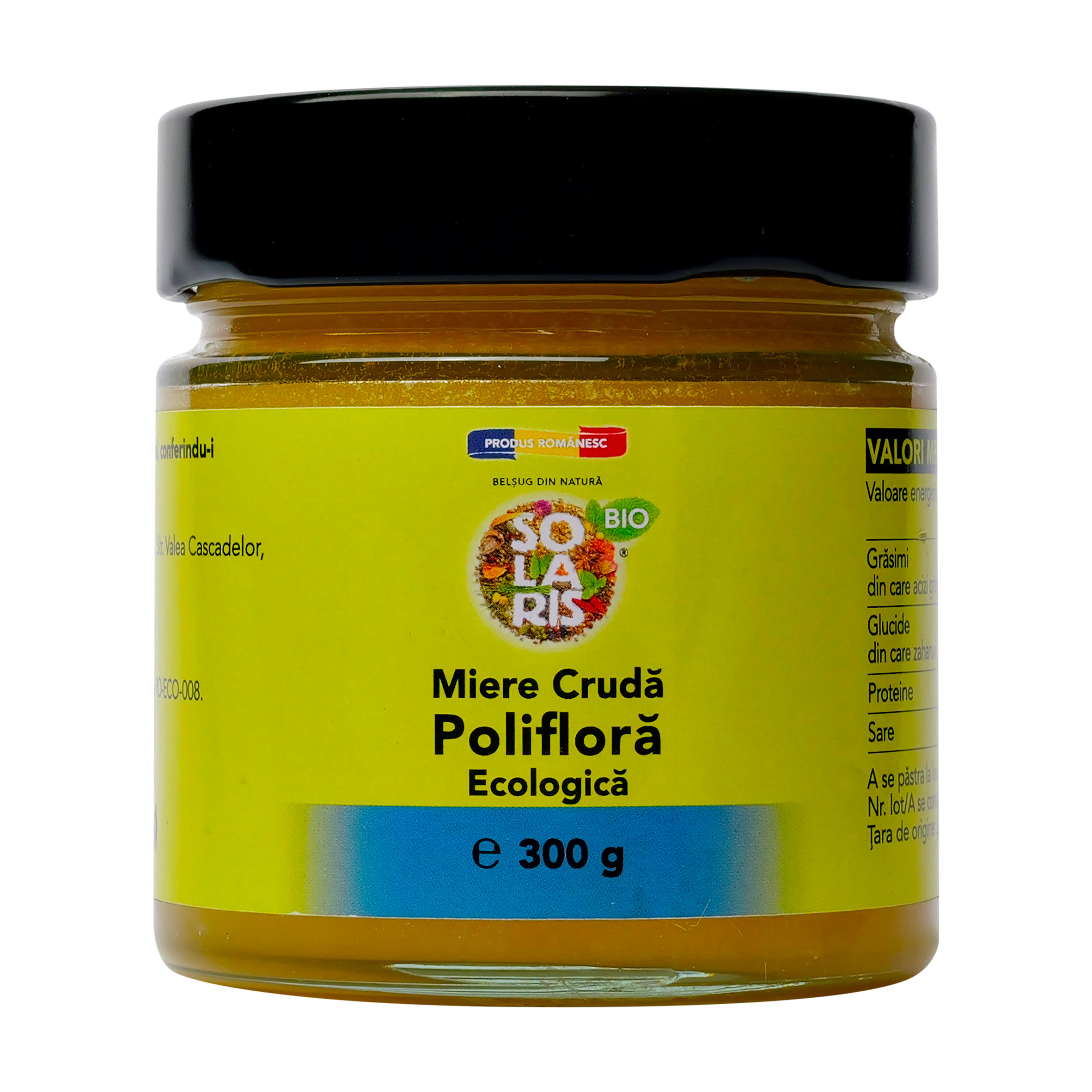 Miere Eco cruda Poliflora, 300 g, Solaris