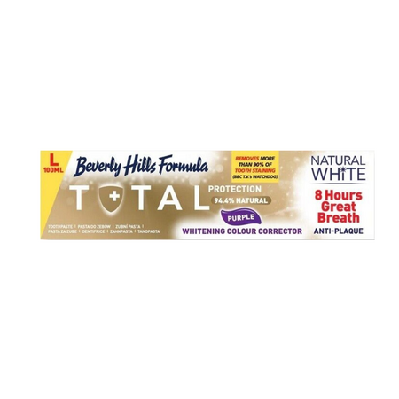 Pasta de dinti pentru albire, Natural White Total Protection, 100 ml, Beverly Hills Formula