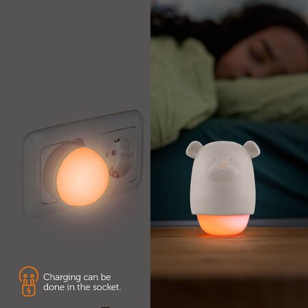 Lampa de veghe cu senzor de lumina, Verde, Benny the Bear, 10 luni+, Zazu Kids 696308