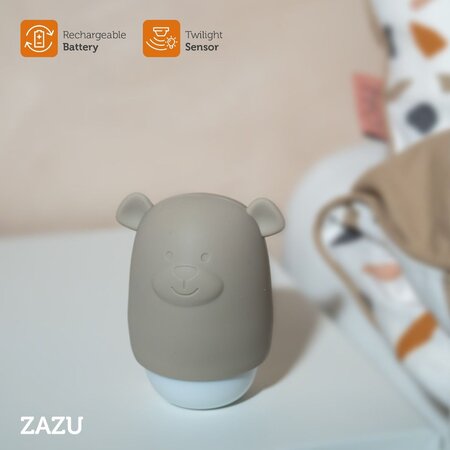 Lampa de veghe cu senzor de lumina, Bej, Benny the Bear, 10 luni+, Zazu Kids 696323