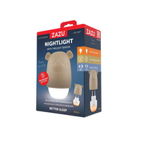 Lampa de veghe cu senzor de lumina, Bej, Benny the Bear, 10 luni+, Zazu Kids