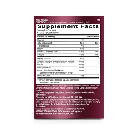 Shoturi cu peptide de colagen marin hidrolizat Premier Collagen, Fructe de padure, 10 bucati x 50 ml, GNC 820232