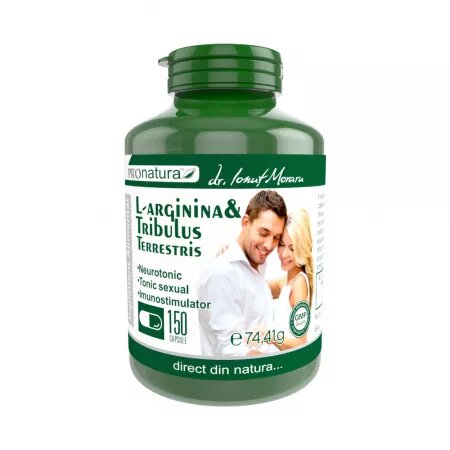 L-arginina & Tribulus terrestris, 150 capsule, Pro Natura