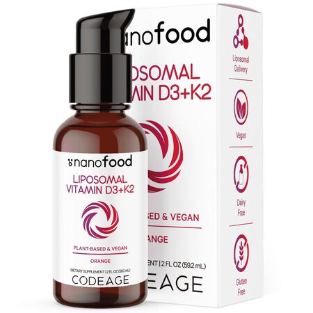 Vitamina D3+K2 Lipozomala CodeAge, portocala, 59.2 ml, GNC