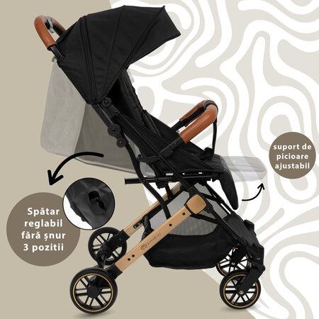 Carucior sport pentru copii Travel, Black, Appekids 696501