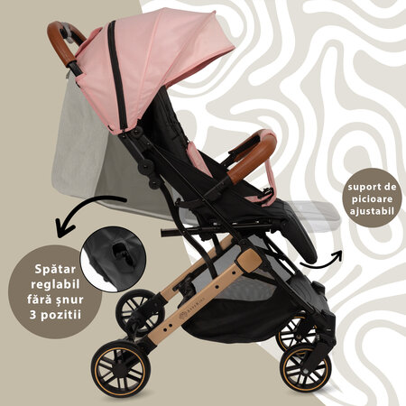 Carucior sport pentru copii Travel, Pink, Appekids 696506