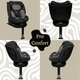 Scaun auto I-Size Rear-Facing 360 Pro Confort, 40-150 cm, Gey, Appekids 696522