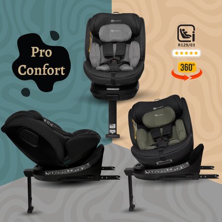 Scaun auto I-Size Rear-Facing 360 Pro Confort, 40-150 cm, Black, Appekids 696530