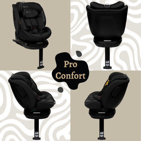 Scaun auto I-Size Rear-Facing 360 Pro Confort, 40-150 cm, Black, Appekids 696528