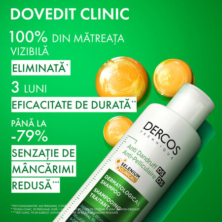 Sampon antimatreata pentru par normal spre gras Dercos, 200 ml, Vichy 816435