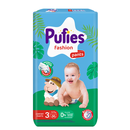Scutece chilotel Fashion, Nr 3.6-15 kg, 50 bucati, Pufies