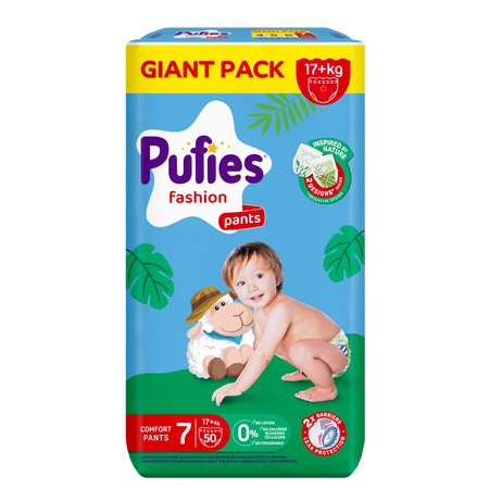 Scutece chilotel Fashion, Nr.7 17kg+, 50 bucati, Pufies