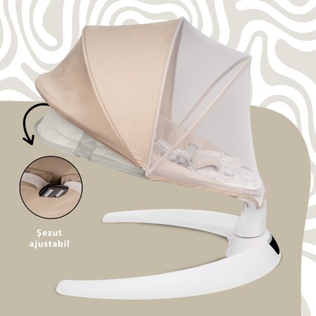 Leagan electric pentru bebelusi Evoque, Bubble Beige, Appekids 696577