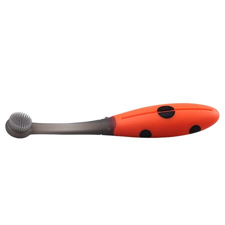 Periuta de dinti din silicon pentru antrenament, Buburuza, 6 luni+, Mombella 696597