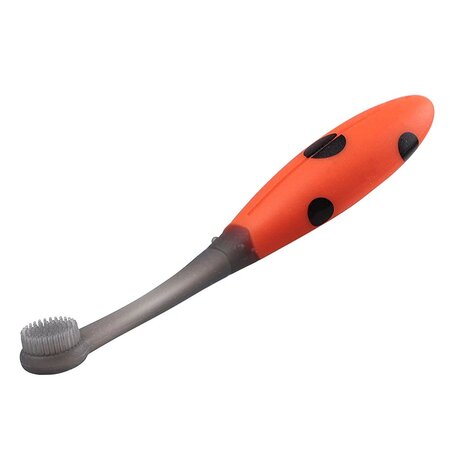 Periuta de dinti din silicon pentru antrenament, Buburuza, 6 luni+, Mombella 696595
