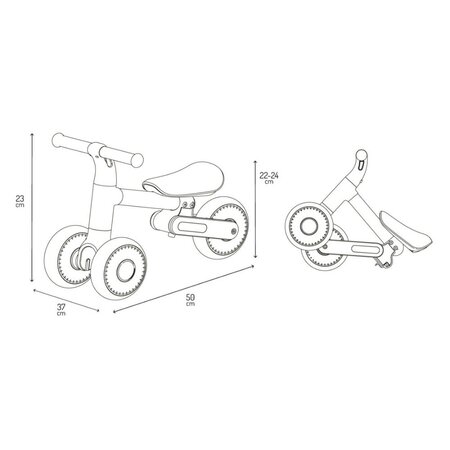 Bicicleta pliabila fara pedale Dex, Beige, Momi 696684