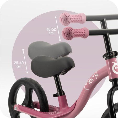 Bicicleta fara pedale cu roti led Isoka, Pink, 2 ani+, Momi 696712