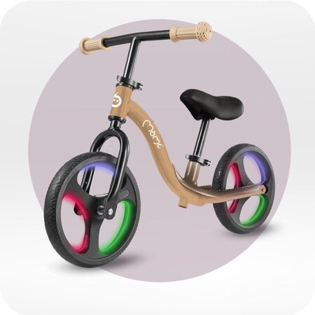 Bicicleta fara pedale cu roti led Isoka, Beige, 2 ani+, Momi 696726