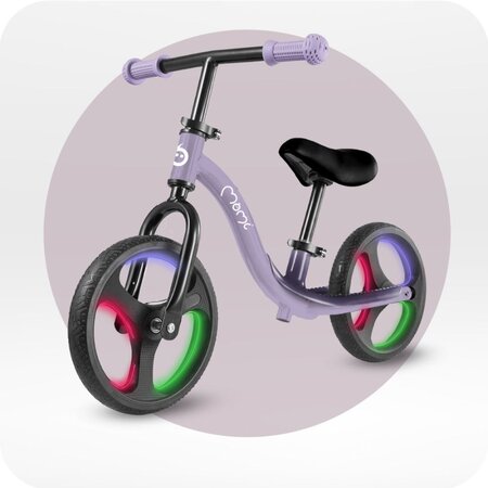 Bicicleta fara pedale cu roti led Isoka, Purple, 2 ani+, Momi 696732