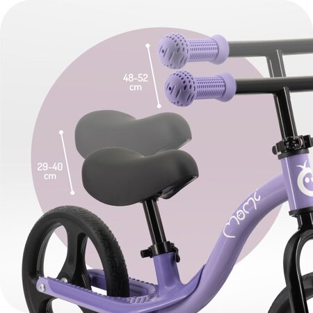 Bicicleta fara pedale cu roti led Isoka, Purple, 2 ani+, Momi 696731