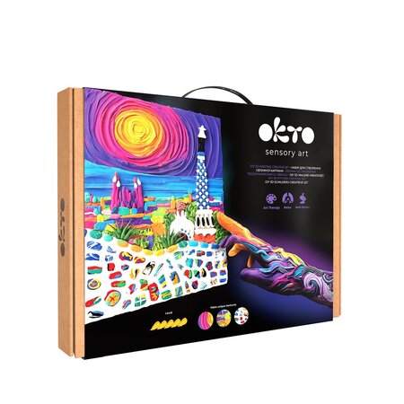 Set pictura 3D cu argila usoara, 30 x 40 cm, 14 ani+, Park Guell Barcelona, Okto
