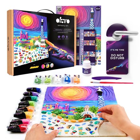 Set pictura 3D cu argila usoara, 30 x 40 cm, Park Guell Barcelona, 14 ani+, Okto 696741