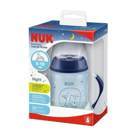 Biberon cu cu efect de stalucire in intuneric Learner First Choice, 6-18 luni, 150 ml, Nuk 696839
