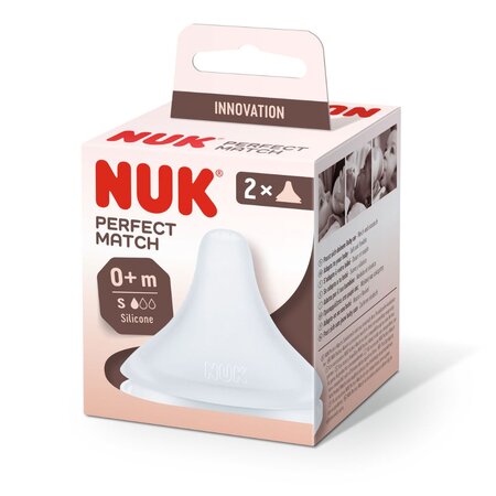 Tetina din silicon, Orificiu S, 2 buc, Nuk
