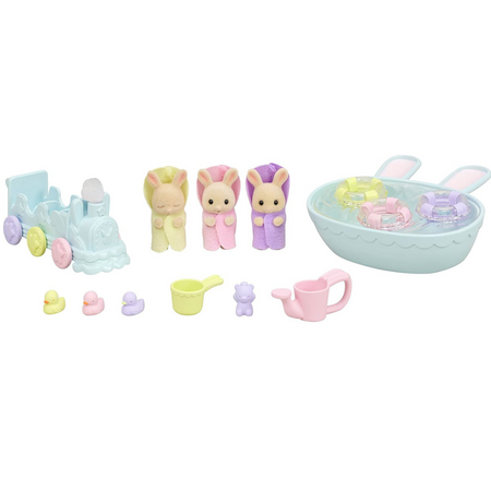 Set 3 figurine Sylvanian Families, Tripleti Milk Rabbit, 3 ani+, Epoch 696906