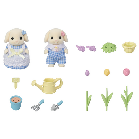 Set 2 figurine Sylvanian Families, Iepurasii Gradinari, 3 ani+, Epoch 696916
