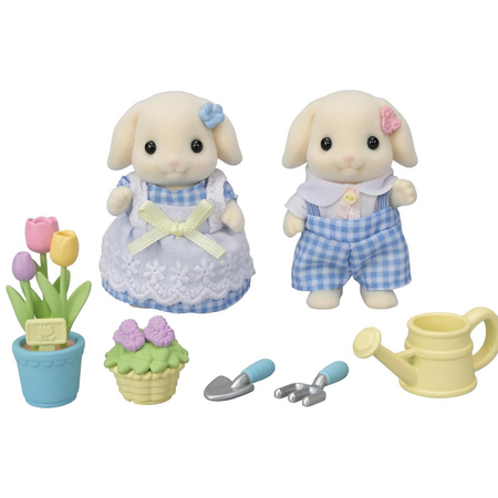 Set 2 figurine Sylvanian Families, Iepurasii Gradinari, 3 ani+, Epoch 696915
