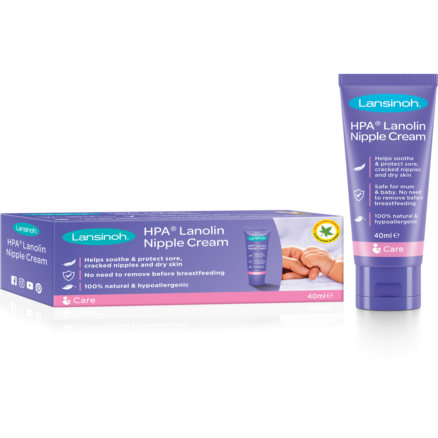 Crema pentru mameloane Lanolin HPA, 40 ml, Lansinoh