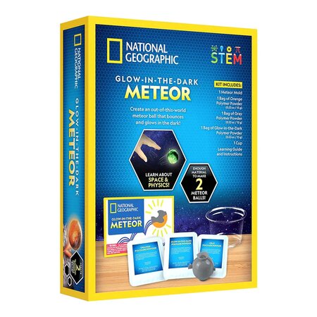 Kit Creativ STEM Meteorit care straluceste in intuneric, 8 ani+, National Geographic 696962