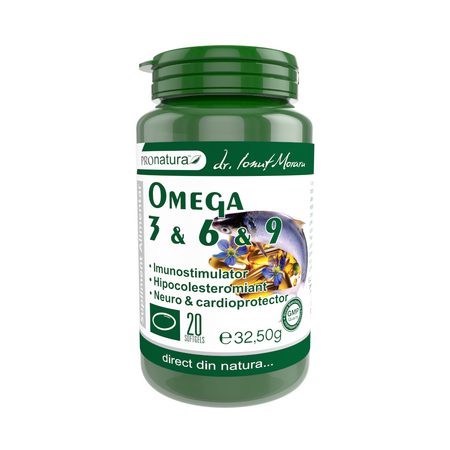 Omega 3-6-9, 20 capsule, Pro Natura