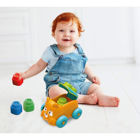 Jucarie educationala Catel cu cuburi moi Soft Clemmy, Portocaliu, 6-36 luni, Clementoni 697106