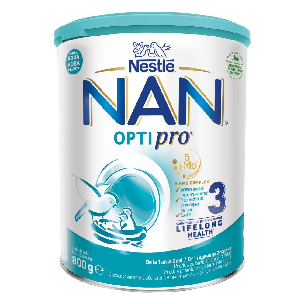 Formula de lapte Nan 3 OptiPro, +12 luni, 800 g, Nestle