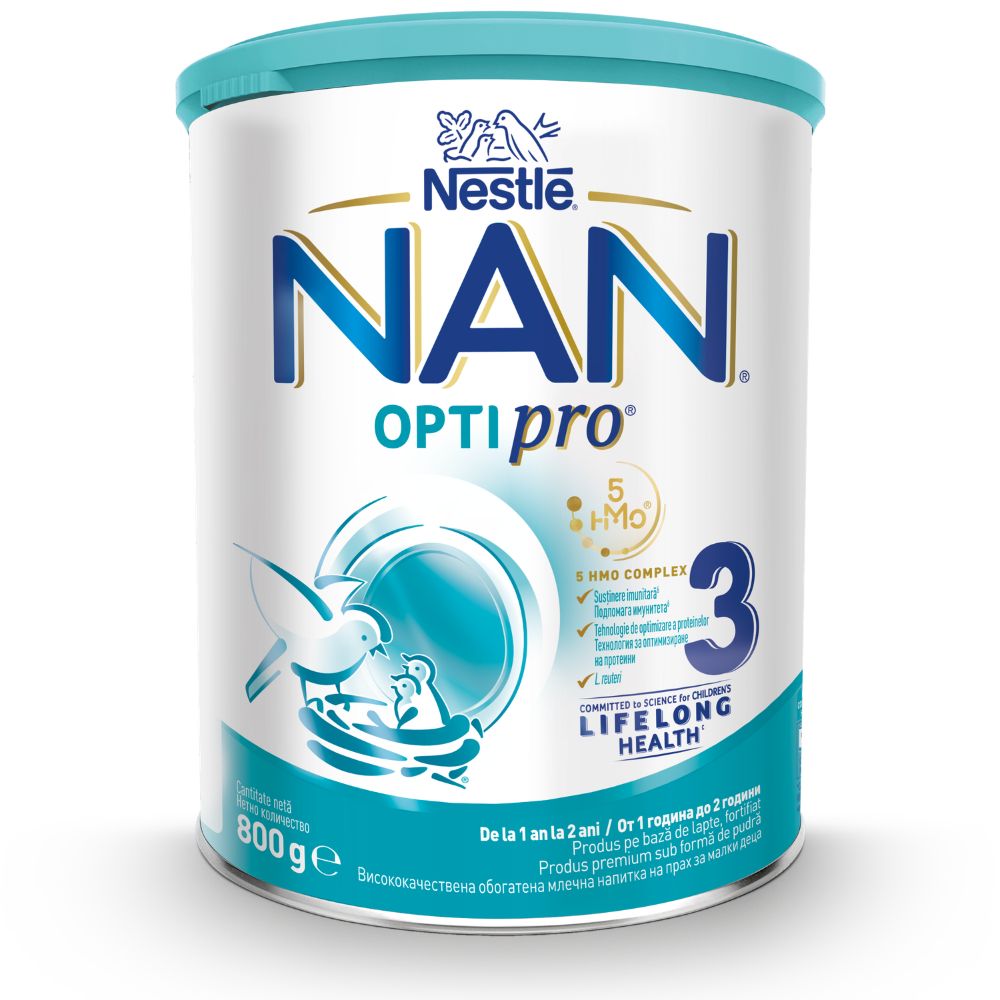 Formula de lapte Nan 3 OptiPro, +12 luni, 800 g, Nestle