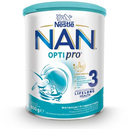 Formula de lapte Nan 3 OptiPro, +12 luni, 800 g, Nestle