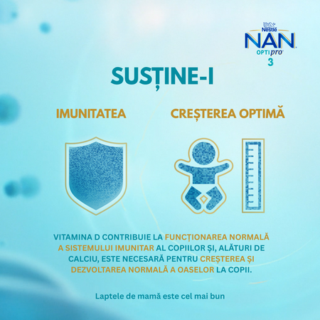 Formula de lapte Nan 3 OptiPro, +12 luni, 800 g, Nestle 789111
