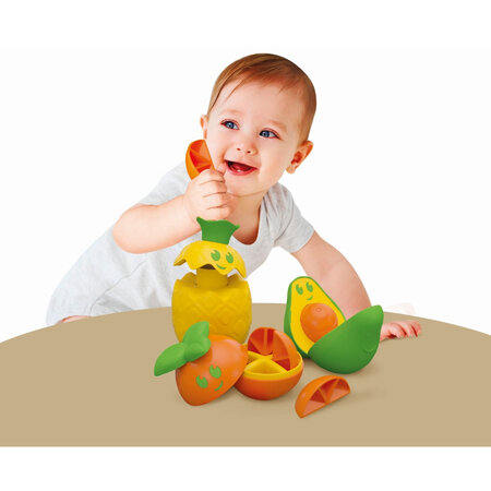 Joc educativ de logica fructe colorate din plastic reciclat, 12-36 luni, Clementoni 697149
