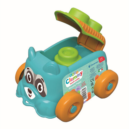 Jucarie educationala Catel cu cuburi moi Soft Clemmy, Albastru, 6-36 luni, Clementoni 697206