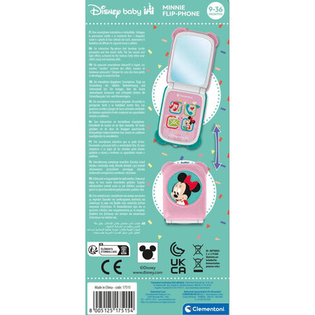 Telefon flip Minnie Mouse, 9-36 luni, Clementoni 697220
