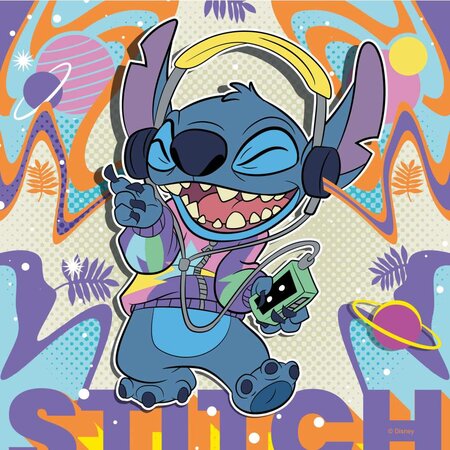 Puzzle Disney Stitch in ritmul muzicii, 5 ani+, 3x49 piese, Ravensburger 697291