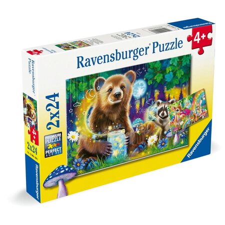 Puzzle Prietenii dragalasi ai padurii, 4 ani+, 2x24 piese, Ravensburger 697316