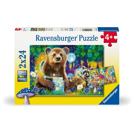 Puzzle Prietenii dragalasi ai padurii, 4 ani+, 2x24 piese, Ravensburger