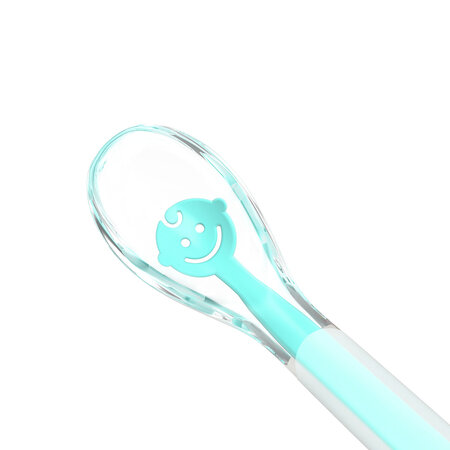 Lingurita din silicon Baby's Smile, Turcoaz, Babyono 697433