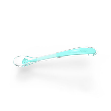 Lingurita din silicon Baby's Smile, Turcoaz, Babyono 697432