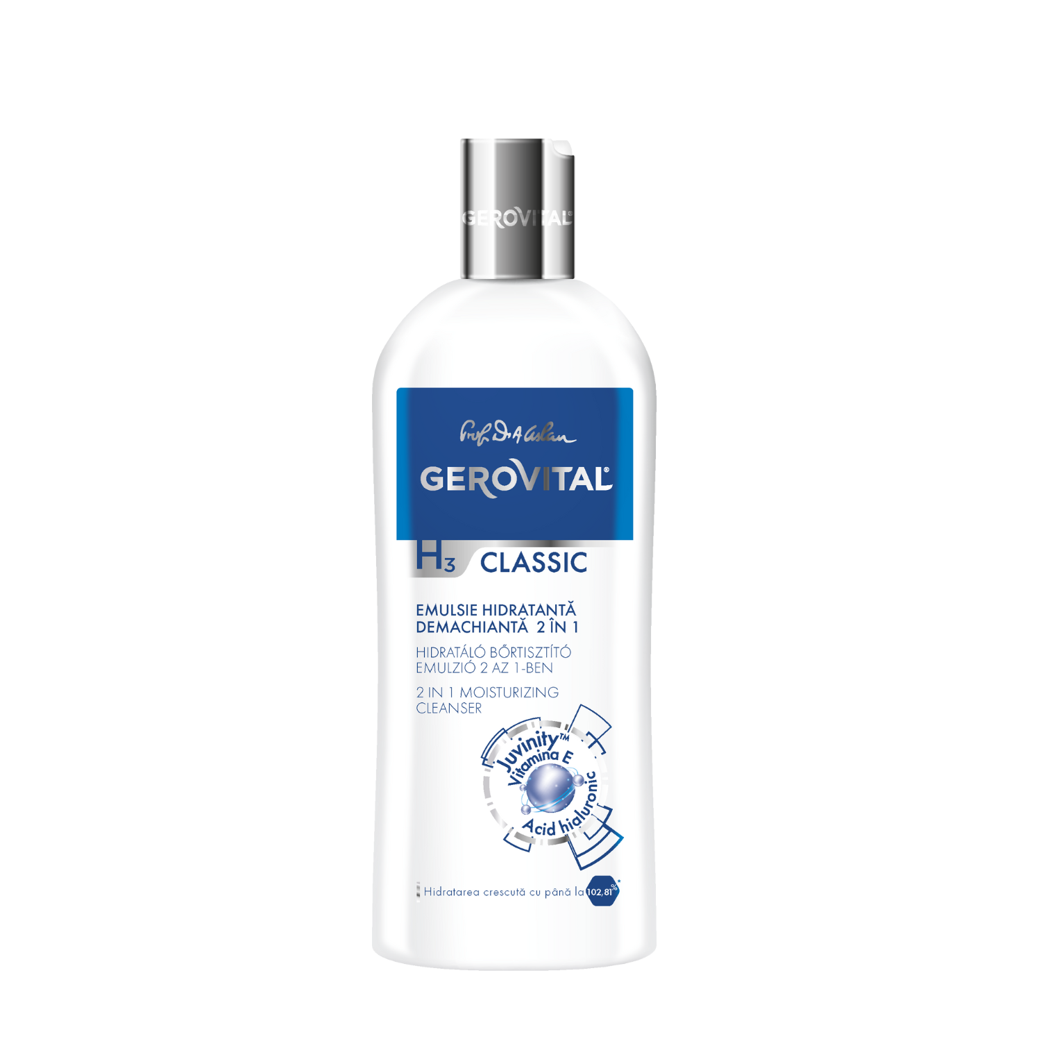 Emulsie hidratanta si demachianta 2in1 Gerovital H3 Classic, 200 ml, Farmec